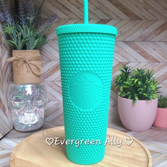 Starbucks Other - ‼️SALE Starbucks Mexico 2022 Green Cosmos Teal Turquoise Studded Cup Tumbler